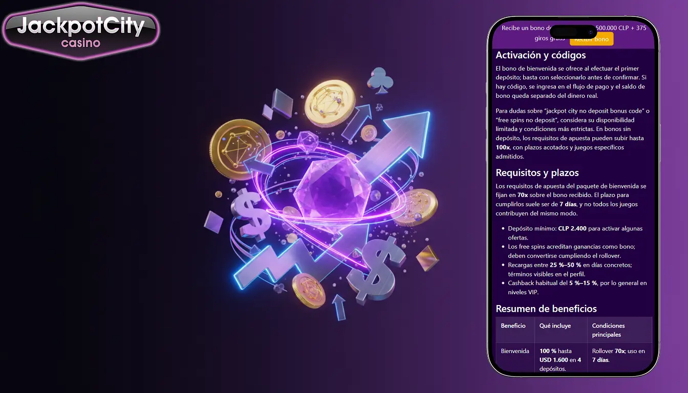 jackpot city bonus depósitos