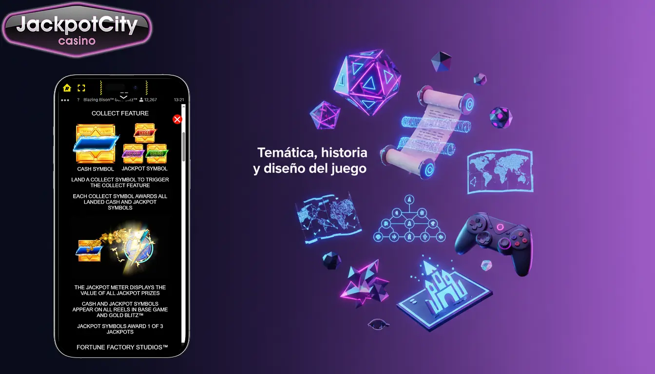 jackpot city blazing bison temática